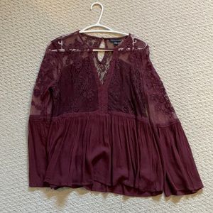 Burgundy lace top
